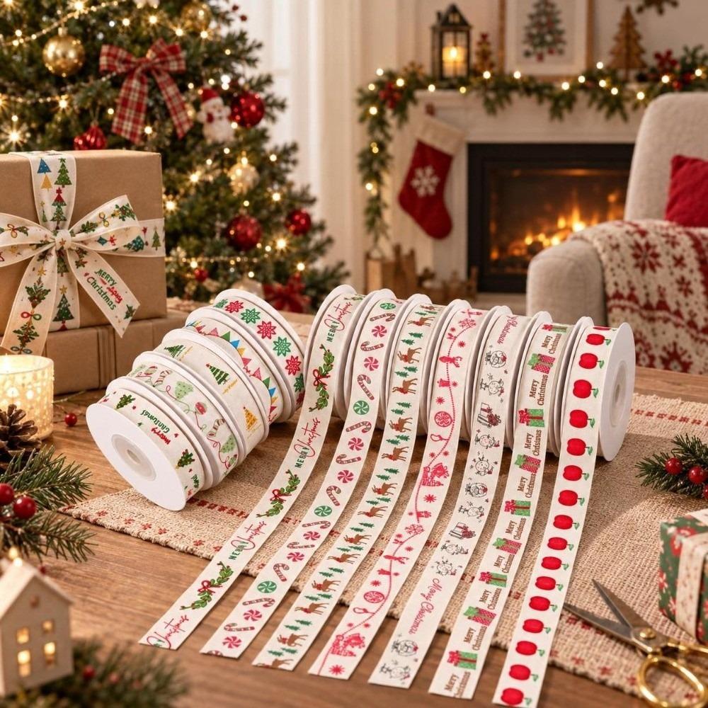 10 Yards Christmas Ribbon Christmas Print Christmas Craft Ribbon Holiday Decoration