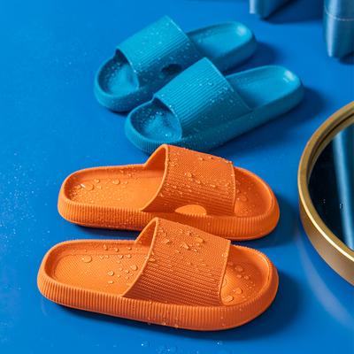 Модная обувь для женщин Тапочки Летние домашние тапочки Нескользящие босоножки на платформе с танкеткой Женская пляжная обувь Для дома и ванной Мужские тапочки