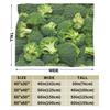 Delicious Food Pattern Broccoli Blankets Coral Fleece Plush Decoration 3D Breathable Soft Throw Blanket for Bedroom