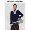 UR 2025 Women's Color-block Short Knit Cardigan