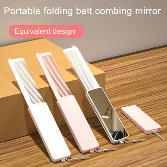 Folding Comb Mirror with High-Definition Glass 2 In 1 Portable Compact Design Portable Grooming