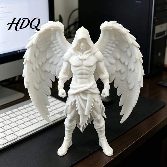 Маленькое настольное украшение 3D-печать Статуэтка Темного Ангела Готическая Фигурка с капюшоном Детализированная