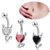 Пирсинг пупка Кольцо для пупка Сердце Спираль Дьявол