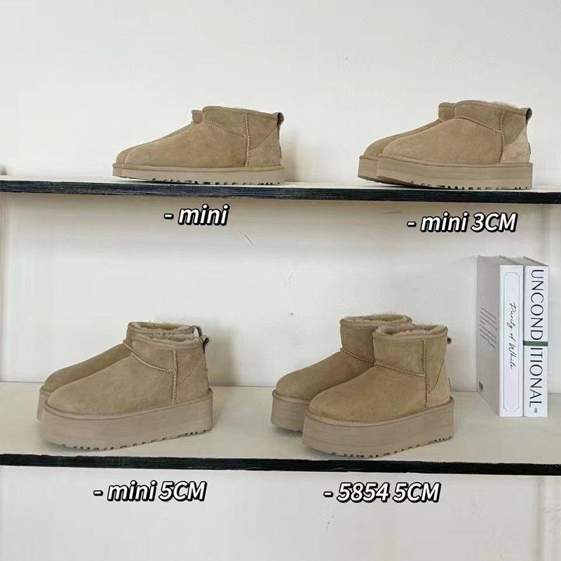 Women Winter Platform Snow Boots Warm Faux Suede Ankle Boots Thick Furry Lining Non‑Slip Short Booties For Cold Weather