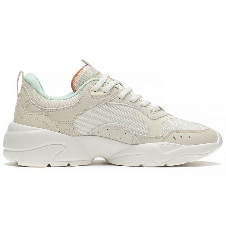 Li Ning Классические низкие спортивные повседневные туфли женские кроссовки Off-White AGCS268-1
