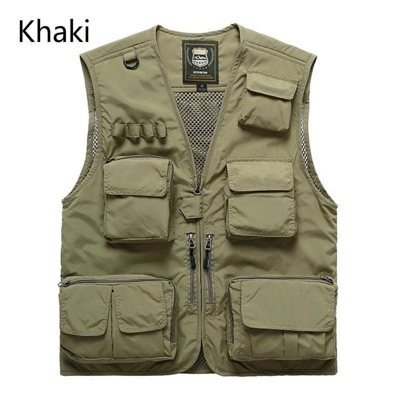Жилеты для рыбалки на открытом воздухе, быстросохнущие дышащие сетчатые куртки с несколькими карманами, съемный военный тактический жилет для фотографии, похода и кемпинга