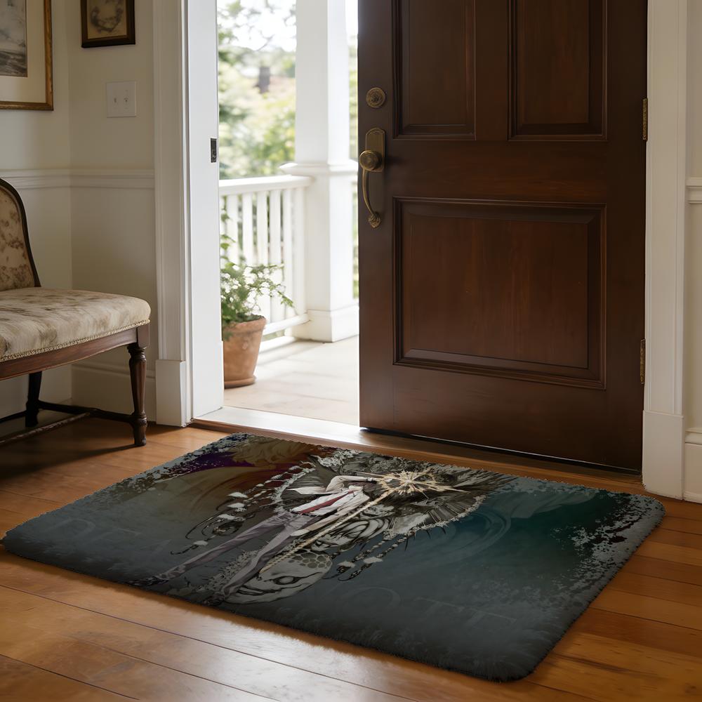 DEATH NOTE Anime Floor Mat Soft Flannel Absorbent Mat Non-Slip Rug Home Bedroom Bathroom