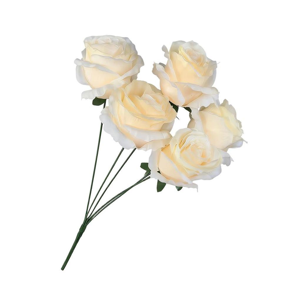Silk Artificial Rose Flower 5 Heads Wedding Floral for Wedding and Festival Decoration