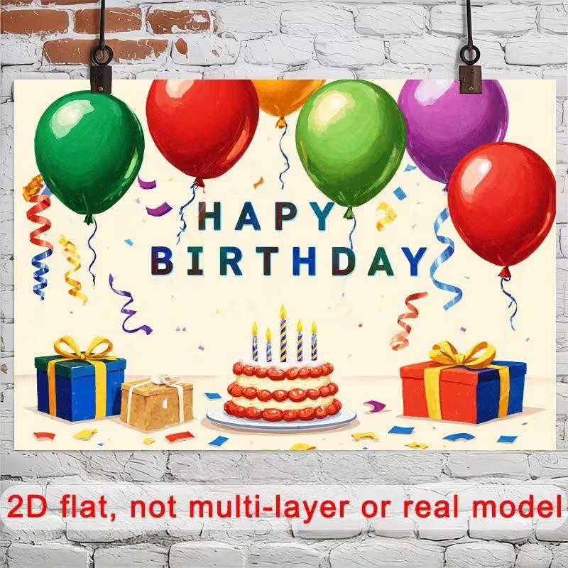 2D Kids Birthday Banner, Party Celebration & Live Background
