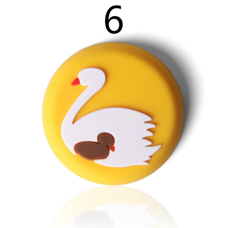 6 комплектов мультяшной силиконовой дверной накладки для предотвращения столкновений, утолщенная стенка, защитная накладка для дверной ручки, угловая дверь стола, задняя амортизация, бесшумная и противоударная