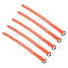 5Pcs Reusable Cable Tie Rubber Cable Strap Fastener Wire Organizer Iron Buckle Orange