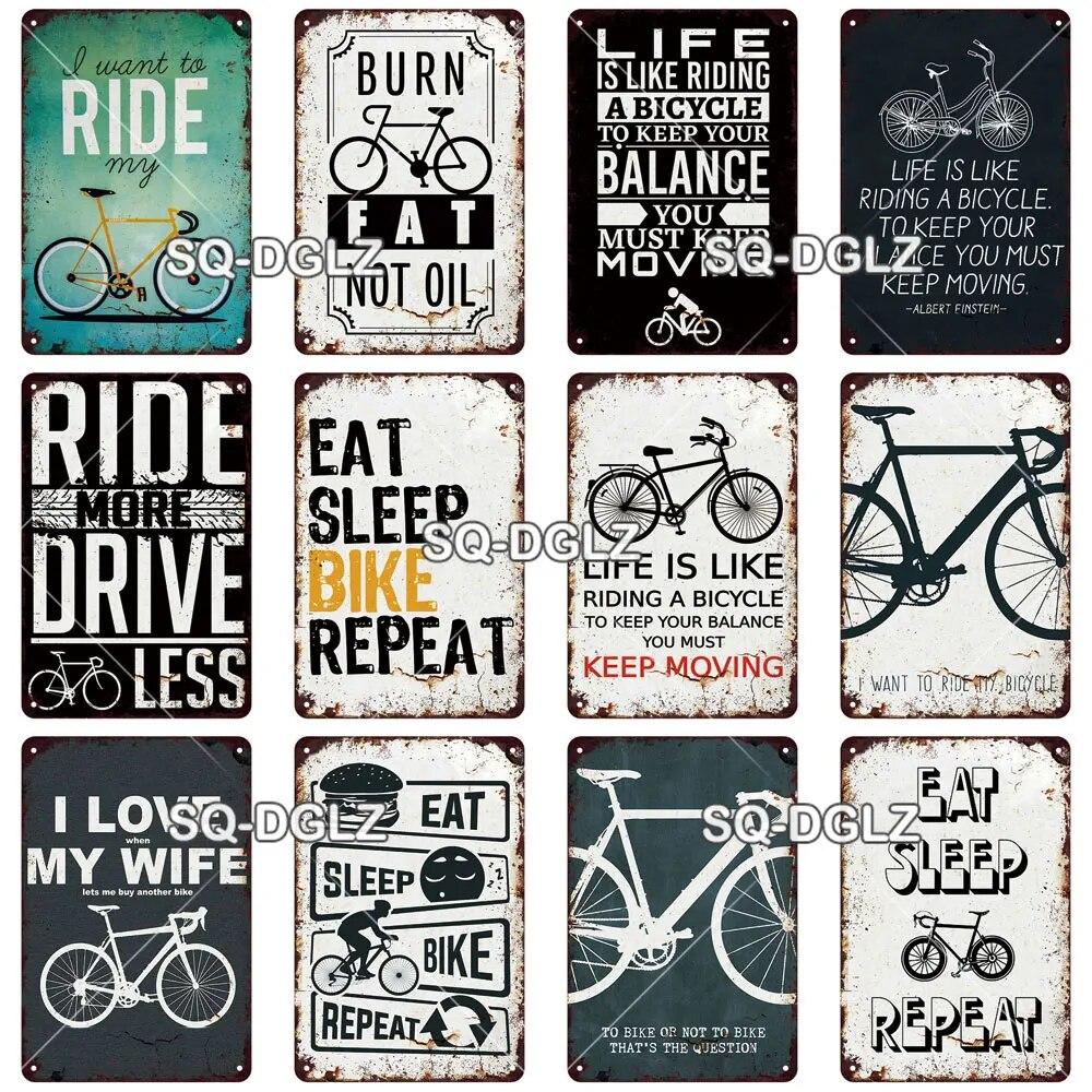 [SQ-DGLZ] Винтаж Ретро Ride Bike Life Оловянная вывеска Металлическая вывеска Магазинная тарелка Домашний бар Наклейка на стену Украшение Табличка Плакат Декор Подарок