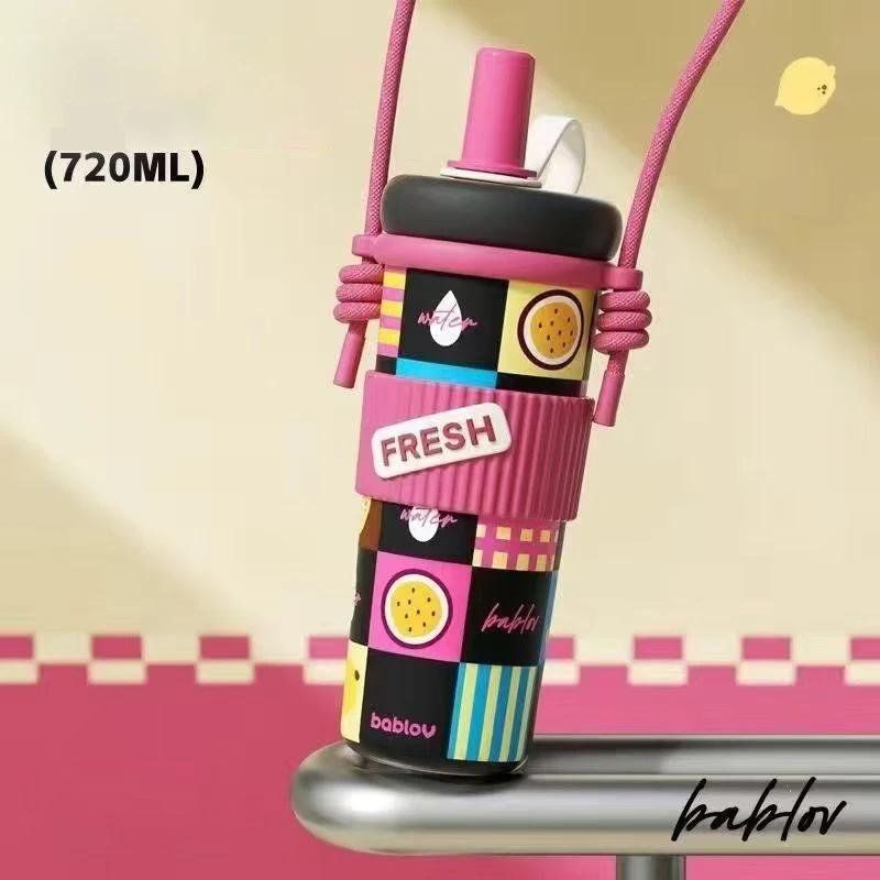 Bablov Вакуумная кружка-термос с соломинкой из нержавеющей стали с ситечком для чая, большой вместимости, сохраняет холод и тепло, дорожная кружка, подарки