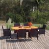 Day and Night - Day and Night 7-Piece Garden Dining Set Black Synthetic Rattan