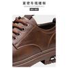 New 2025 Spring and Autumn New Handmade Online Men's Casual Leather Shoes Men's Retro Workwear Lace-up Trendy Leather Shoes
