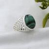 Серебряное кольцо с малахитом, Чистое 100% стерлинговое серебро 925 пробы, Изысканные ювелирные изделия, Серебряное кольцо ручной работы, Унисекс кольцо Ar8928