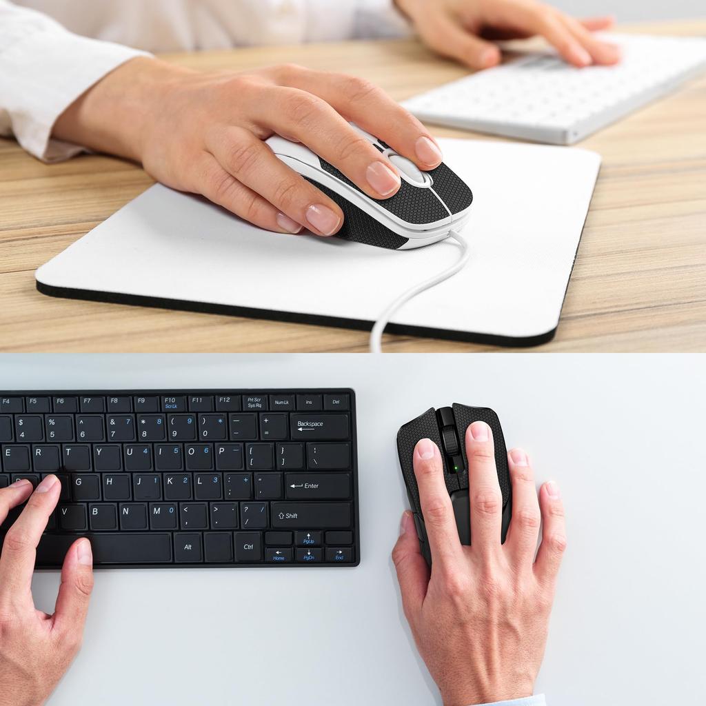 kwmobile Mouse Grip for ASUS ROG Gladius II - Anti-Slip Grip Tape, Pre-Cut, 0.5mm Thick, Black