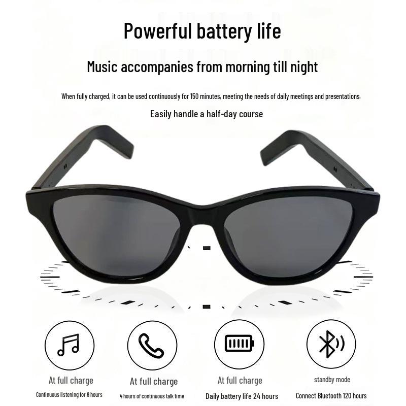 Bluetooth AI Smart Glasses with Multi-language Translation and Thin Blue Legs