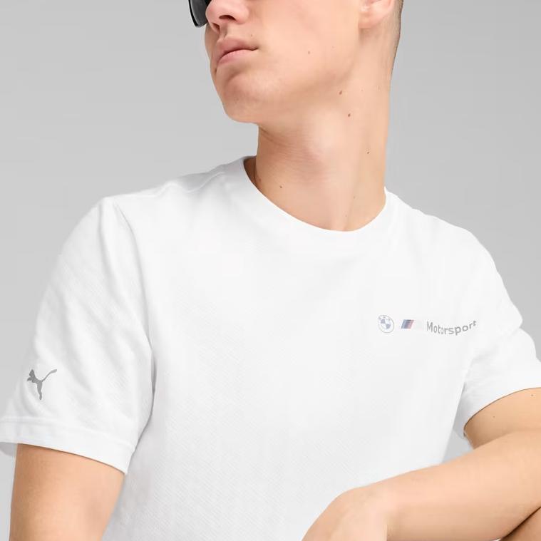 Men's PUMA Bmw M T-Shirts Men's White Crew Neck Moderate