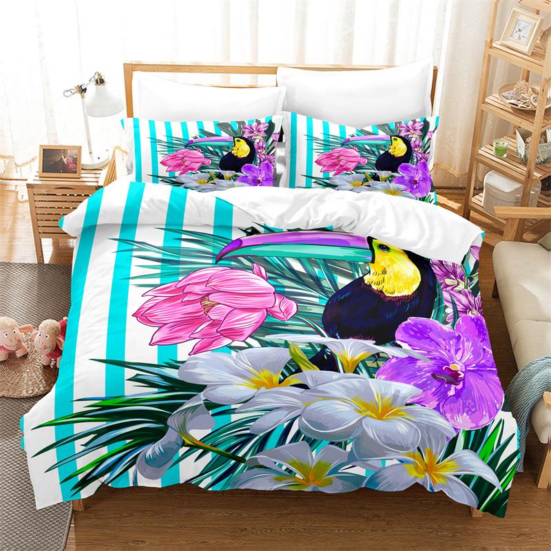 Leaves Animals Bedding Collection Duvet Cover Collection 3D Bedding Digital Printing With Bed Linen Queen Size Children Bedding Collection Fashion