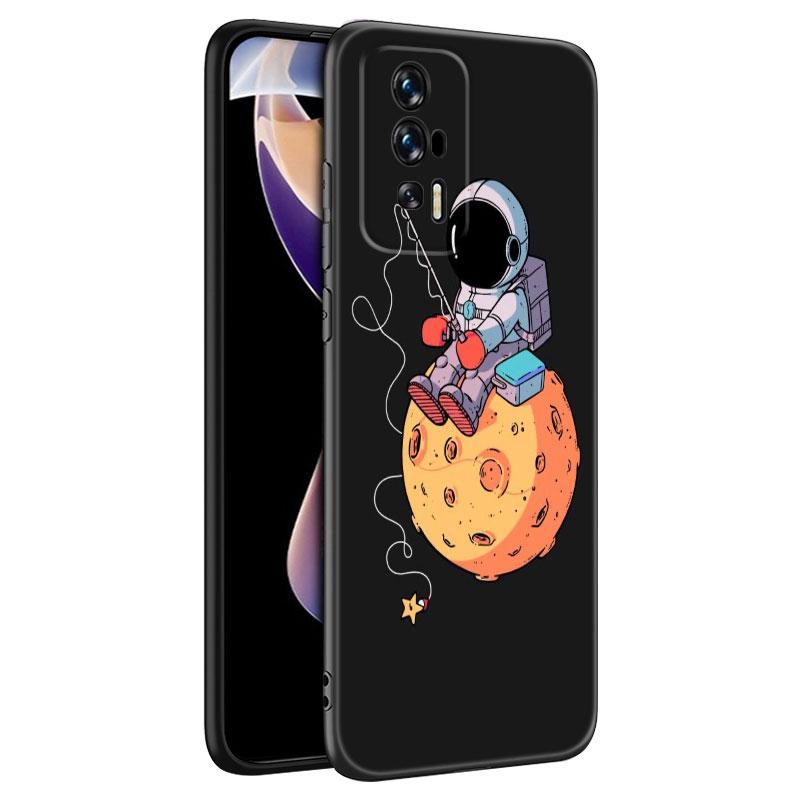 Мультяшный милый астронавт черный чехол для телефона Xiaomi Redmi 7A 8A 9A 10A 11A 9C 10C 12C 13C 11 Prime A1 A2 Plus 12 4G Note 9T 12R