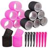 30PCS Heatless Hair Styling Kit Self-Grip Rollers 18Pcs Hair Rollers & 12Pcs Clips DIY Easy To Use Hair Care Beauty Tools