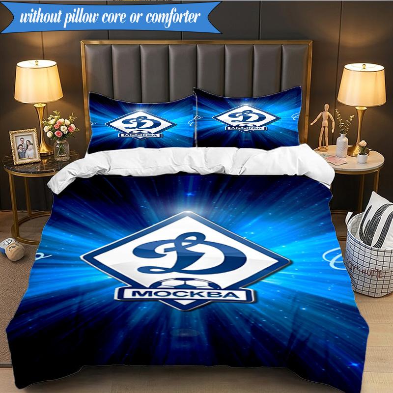 3PCS Dynamo Moscow Football Club Bedding Set 2D Printing (Includes 1 Duvet Cover + 2 Pillowcases Coreless), Bedroom decor,Fan gift