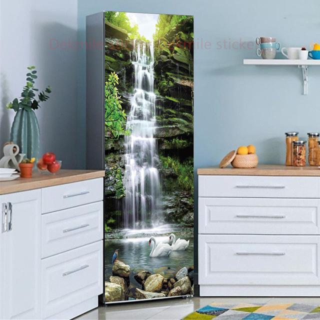 39 стилей на выбор, цветы, пейзаж, наклейка на холодильник, пилинг-палка, водонепроницаемая двойная дверь, морозильная камера, декор для шкафа, художественная роспись