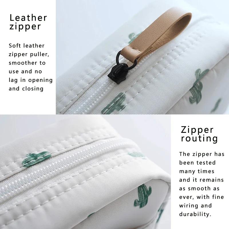 1PC Mini Cosmetic Bag Flamingo Solid Color Travel Toiletry Storage Bag Cactus Beauty Makeup Bag Organizer for Women Makeup Pouch