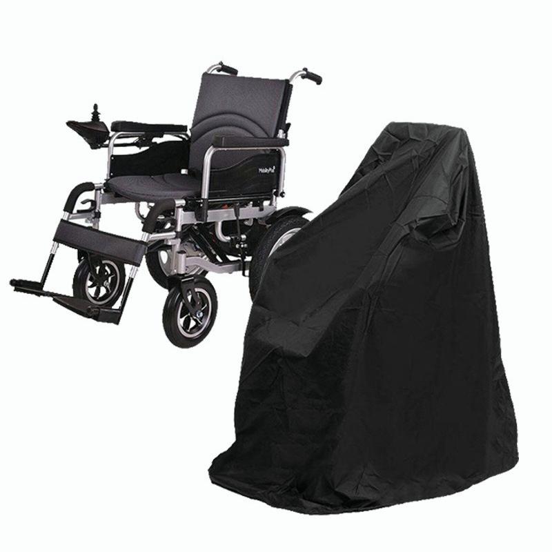 Waterproof Rain Wheelchair Cover for Electric Manual Folding Wheelchairs Black