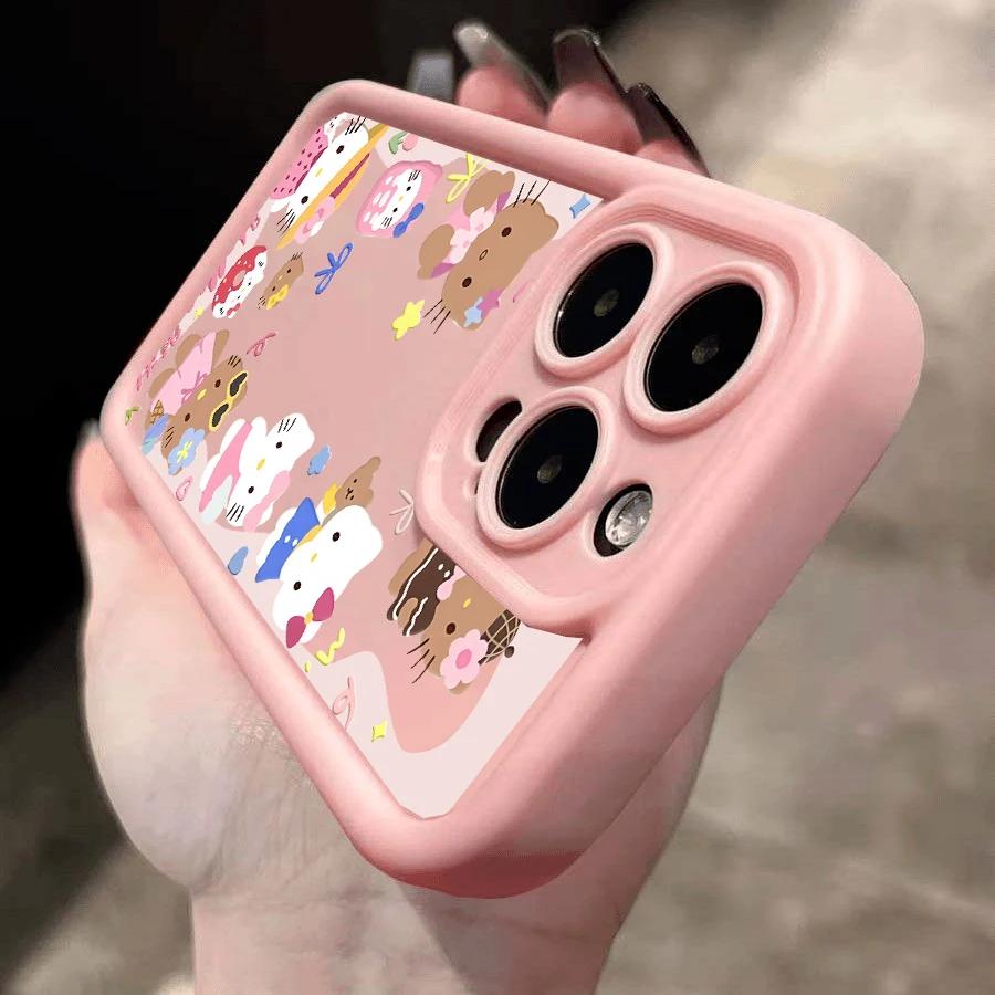 Розовый мультяшный чехол Hello Kitty для iPhone 17 16 Pro Max 17 Air 16e 15 14 13 12 11 Pro Max 14 15 16 Plus INS Силиконовый чехол
