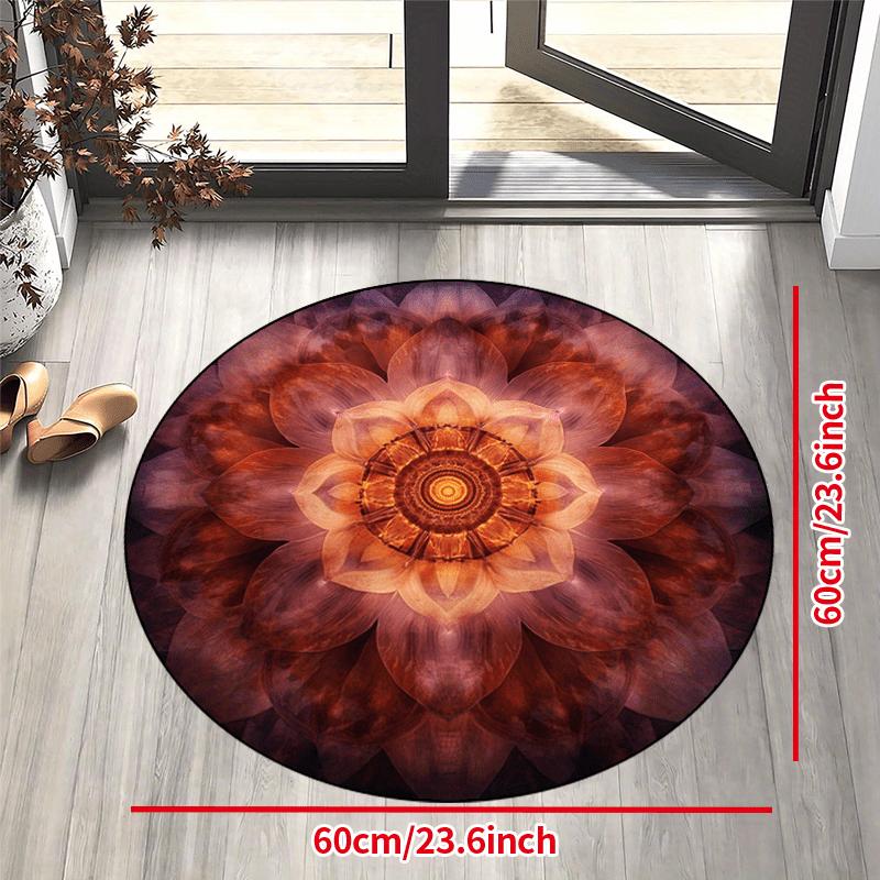 Роскошные красные коврики с цветочным узором круглой формы для пола, кухонный коврик-дорожка для прихожей, мягкий ковер для спальни, гостиной, нескользящий коврик для зонирования