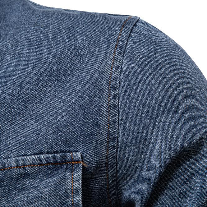 Мужская джинсовая рубашка с длинным рукавом на пуговицах, повседневная, винтажная, прочная, свободного кроя, с карманами, для мужчин, весна-осень, хлопковые рубашки для путешествий и работы