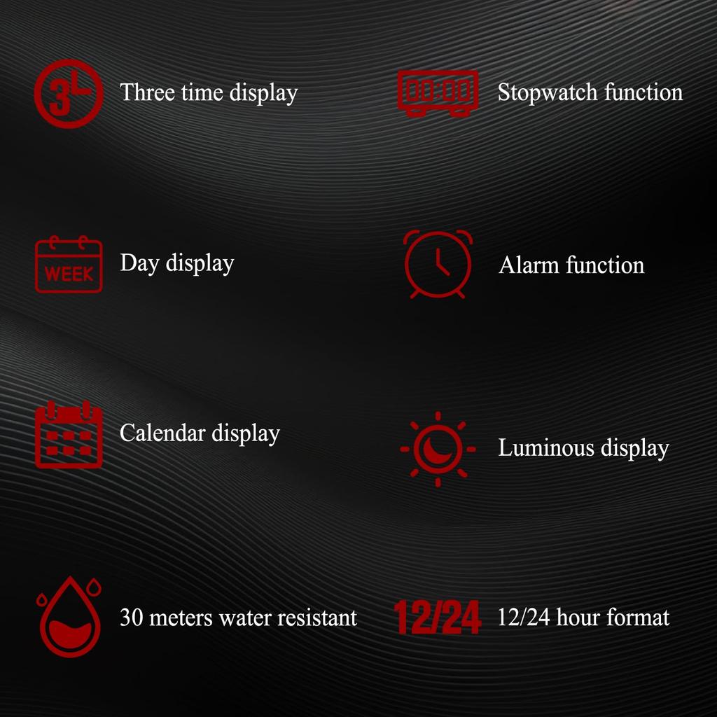 Stainless Steel Waterproof Rome Analog Calendar World Time Luminous Day of the Week Alarm Chronograph Quartz Watch Accessories Birthday Anniversary