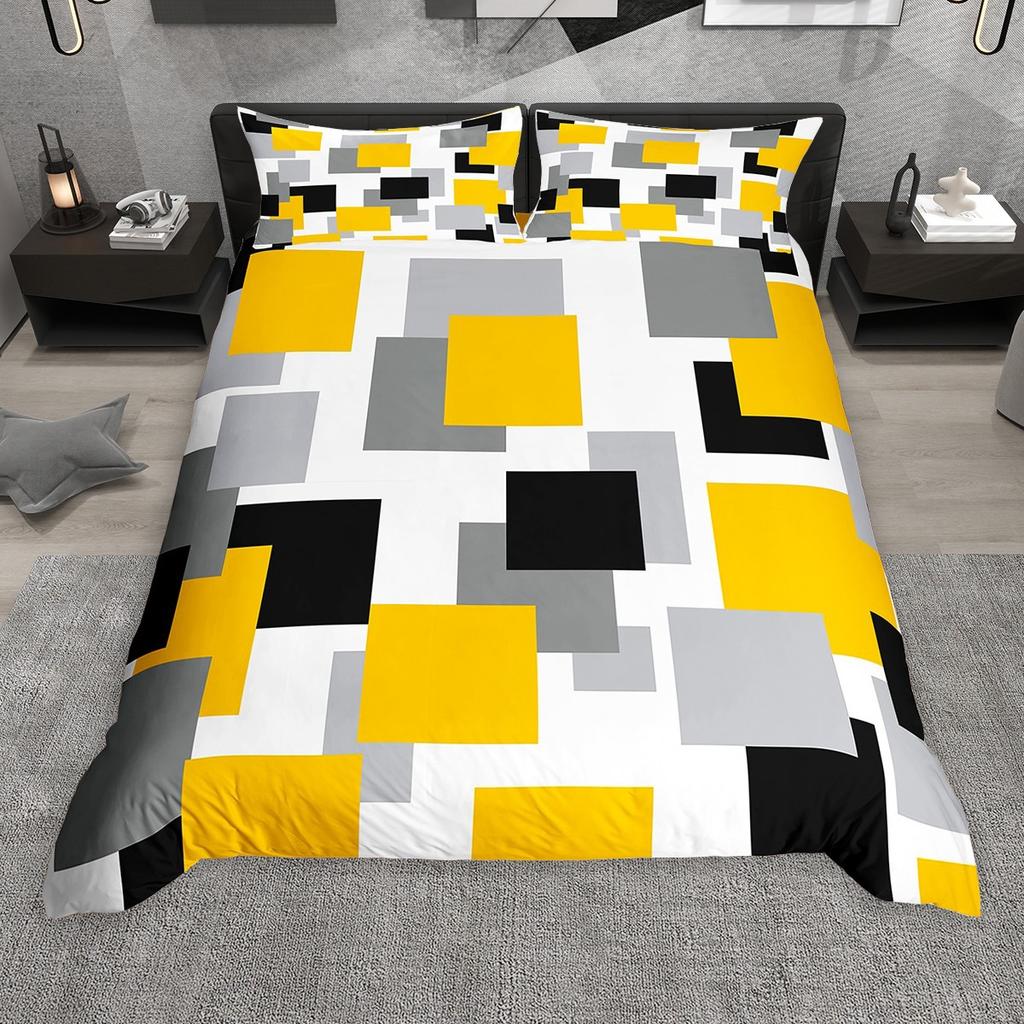 Комплект пододеяльника Homewish с геометрическим клетчатым узором, Абстрактный клетчатый постельный комплект, Минималистичный простой художественный комплект пододеяльника