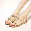 Summer Bohemian Flat Fish Mouth Sandals Beaded Hand-woven Roman Sandals