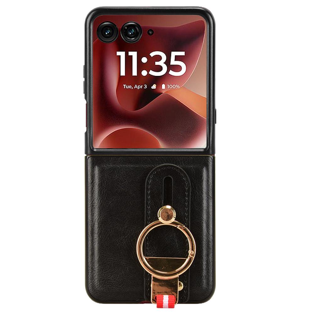 For Motorola Razr 60 Ultra 5G Case Wristband Kickstand Leather + PC + TPU Phone Cover with Bottle Opener