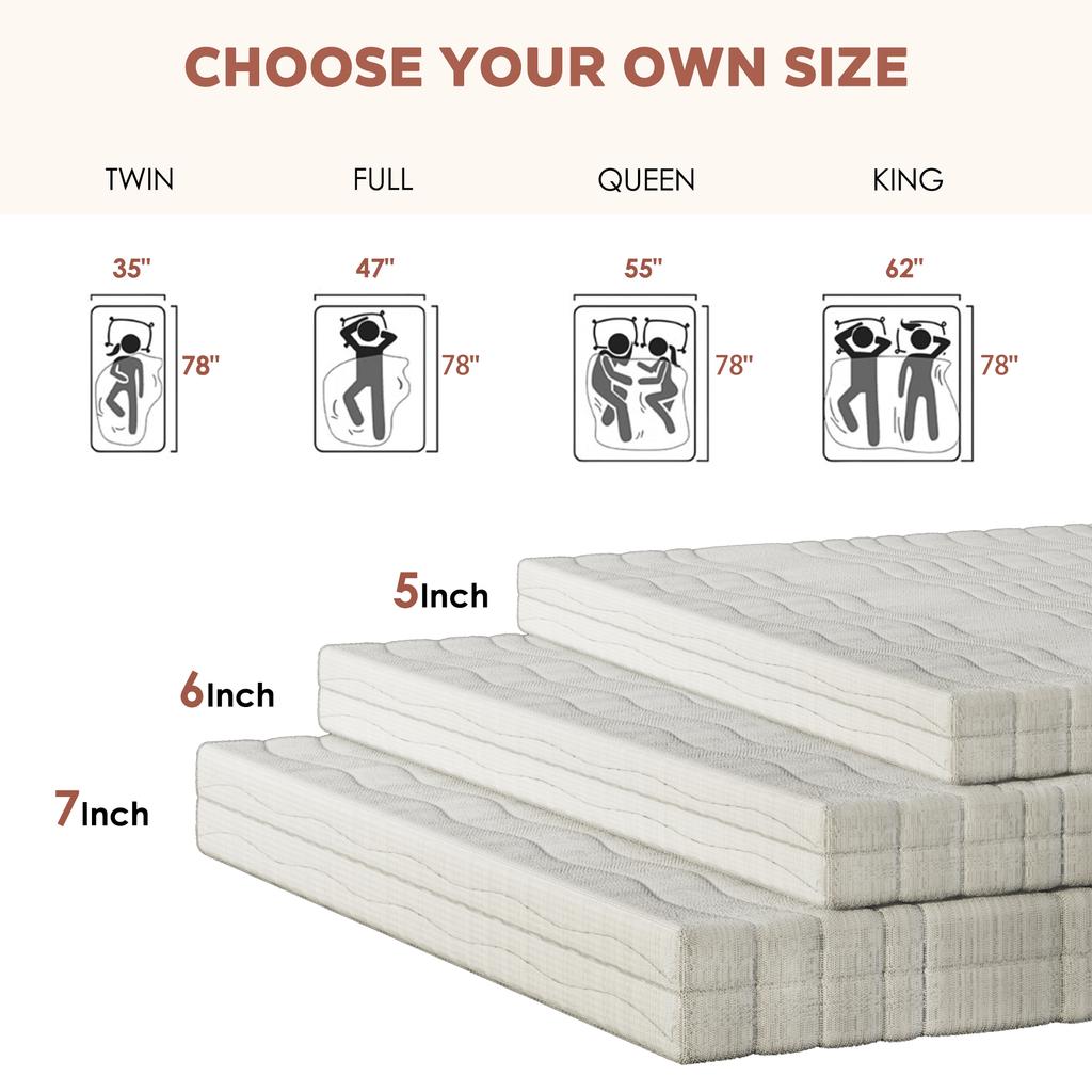 Mattress 140x200, Height 13cm, Ergonomic Cold Foam Mattress, Fabric with Soft Surface, Medium Firmness