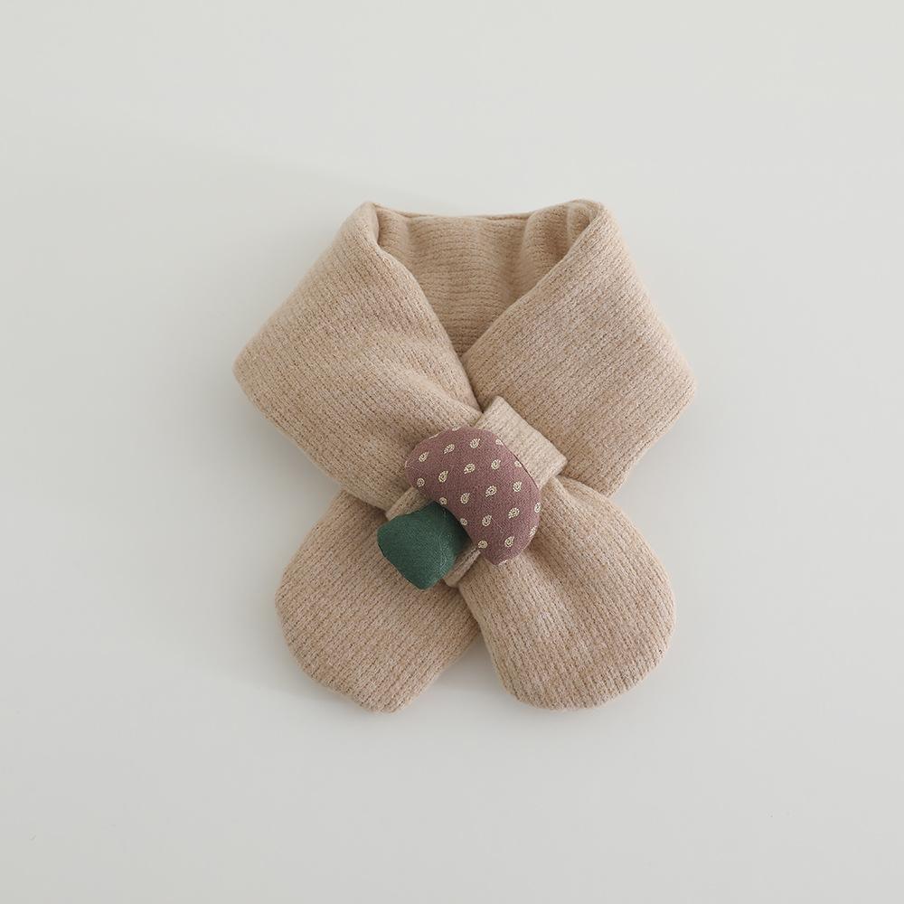 New Autumn Winter Cross Baby Scarf Children Cute Cartoon Thickened Warm Scarves Boys Girls Kids Soft Cotton Neck Ring Scarf