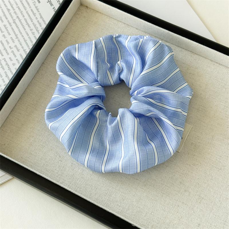 New Korean Striped Headband Trendy Simple Elastic Hair Band Blue Color Style Hair Loop For Women Hair Accessories Girls Ponytail Tie
