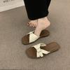 Women's Slippers 2024 Summer Wear New Retro French Round Head Seaside Beach Shoes Soft Sole Flat Bottom Cool Slippers