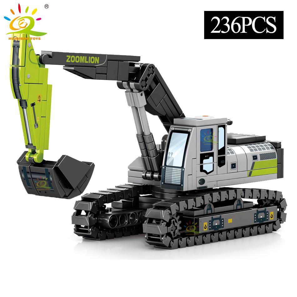 ИГРУШКИ Инженерные грузовики Строительные блоки Кран Бульдозер Экскаватор Автомобиль Городское строительство MOC Набор кирпичей для детей