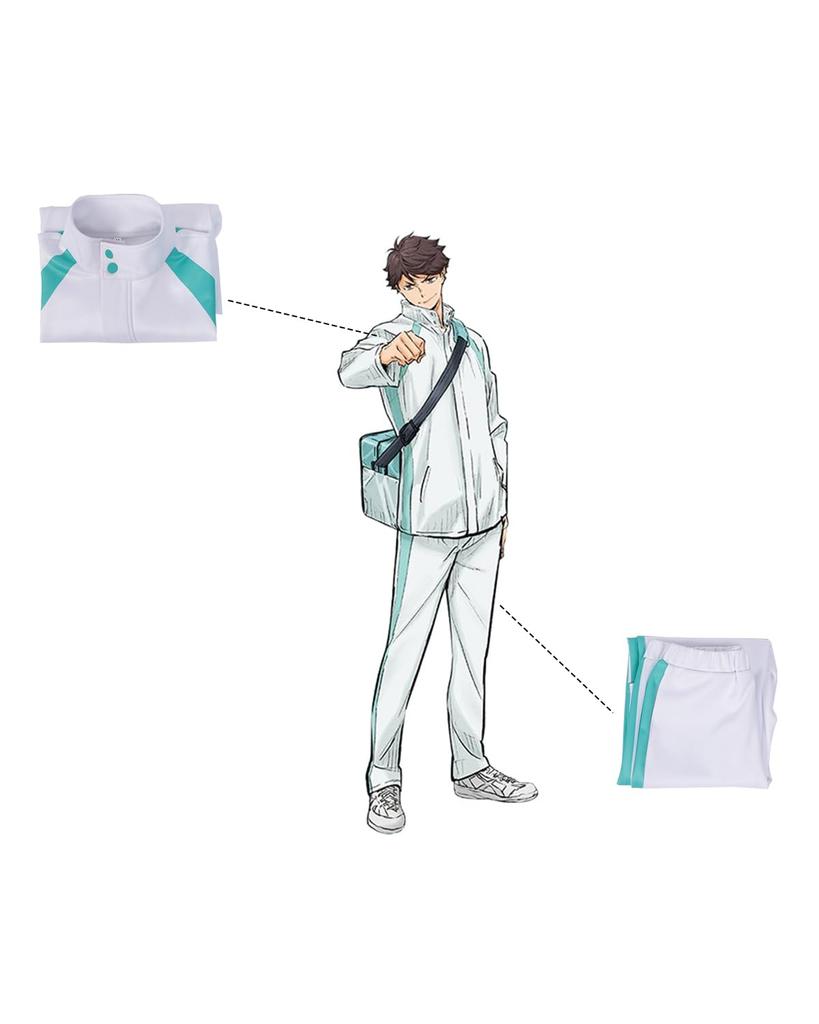 Aoba Johsai High School Cosplay Featuring Oikawa Kindaichi Kunimi Hanamaki Matsukawa Yahaba Watari and Kyotani Long Sleeve Student Unisex Costume
