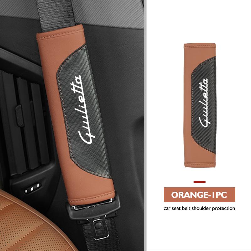 AAACO1 Car Seat Belt Shoulder Cover Protection Pads Safety Belt Accessories For Alfa Romeo GT Stelvio F1 Brera Volante Tonale Gloria