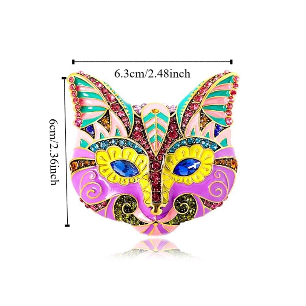 Стразовая кошка Эмалевая брошь Ювелирные аксессуары Винтажная булавка на воротник Модная брошь с капельной эмалью Повседневная