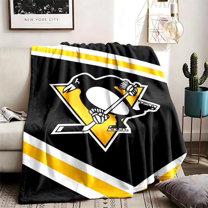 Pittsburgh Penguins Theme Blanket Suitable For Beds Sofas And Camping Perfect For Both Men And Women Comfortable Bedding All Year Round