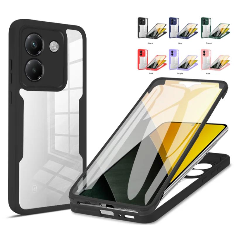 Для чехла Poco M7 Pro 5G 360 Полная защита Чехол для Xiaomi Mi Poko Little M7 Pro M7Pro Прозрачный экран с силиконовым бампером Funda