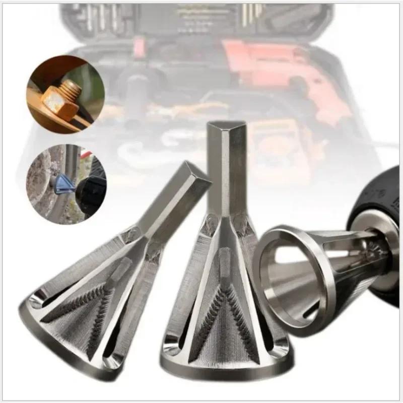 1/2 шт. Инструменты для снятия заусенцев с шин, нержавеющая сталь, инструмент для снятия внешней фаски, сверло для удаления заусенцев, серебряный инструмент для ремонта мотоцикла и автомобиля