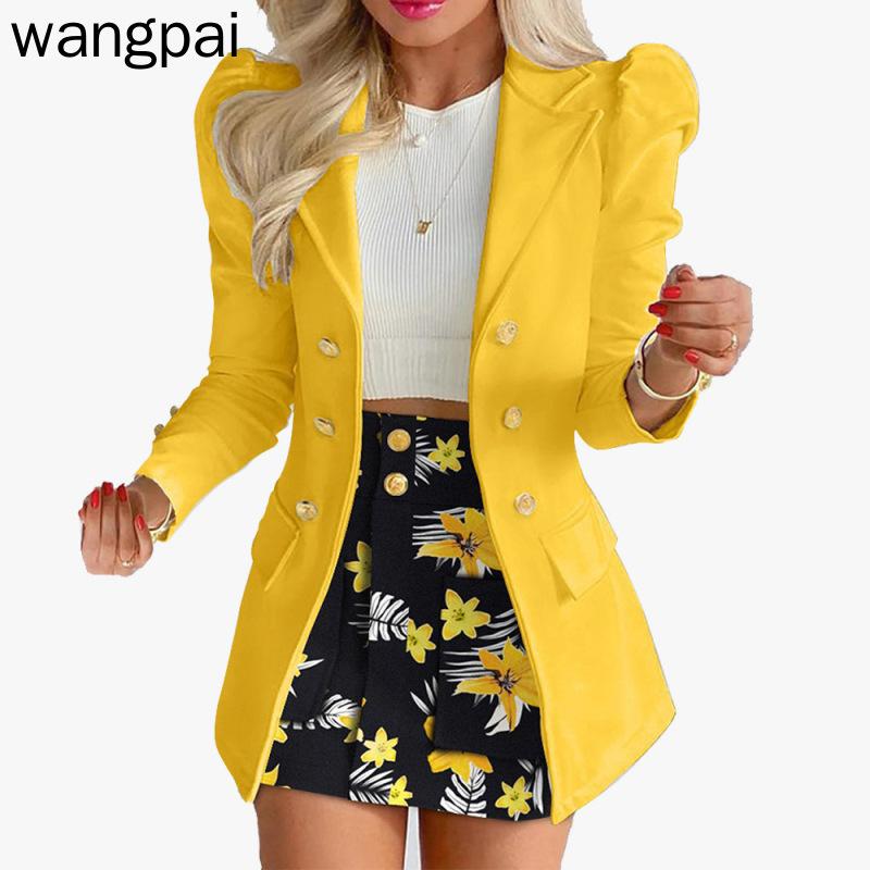 Женский осенне-зимний повседневный костюм с длинными рукавами, куртка с юбкой и принтом, комплект из двух предметов