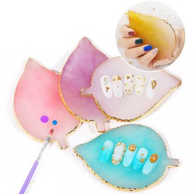 Nail Art Советы в форме листа из смолы Доска для дисплея Палитра Гель-лака Mix Тарелка для перемешивания